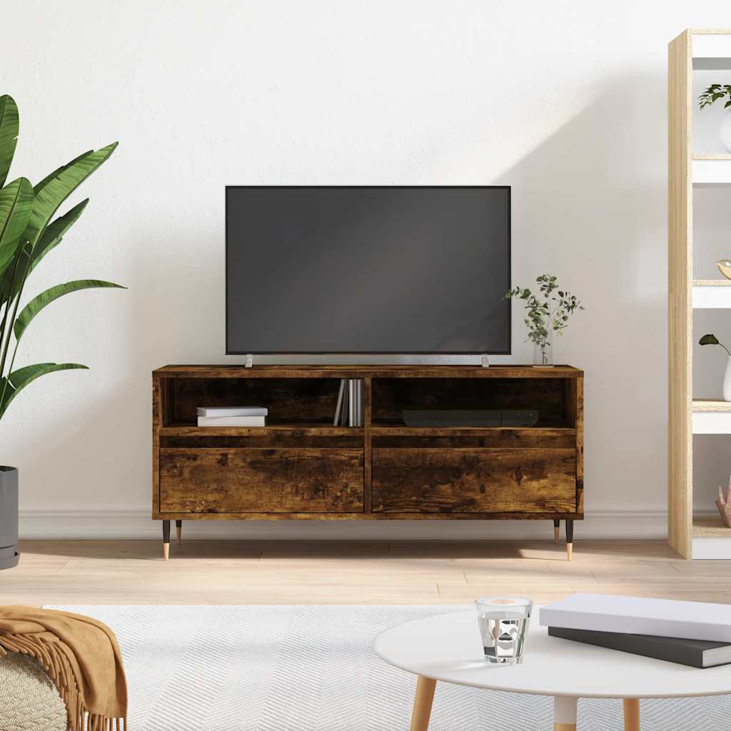 TV Cabinet Smoked Oak 100x34,5x44,5 cm Engineered Wood