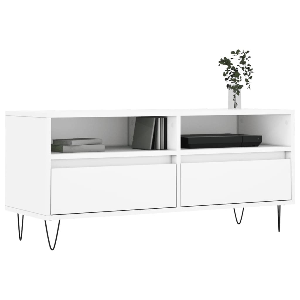 TV Cabinet White 100x34,5x44,5 cm Engineered Wood