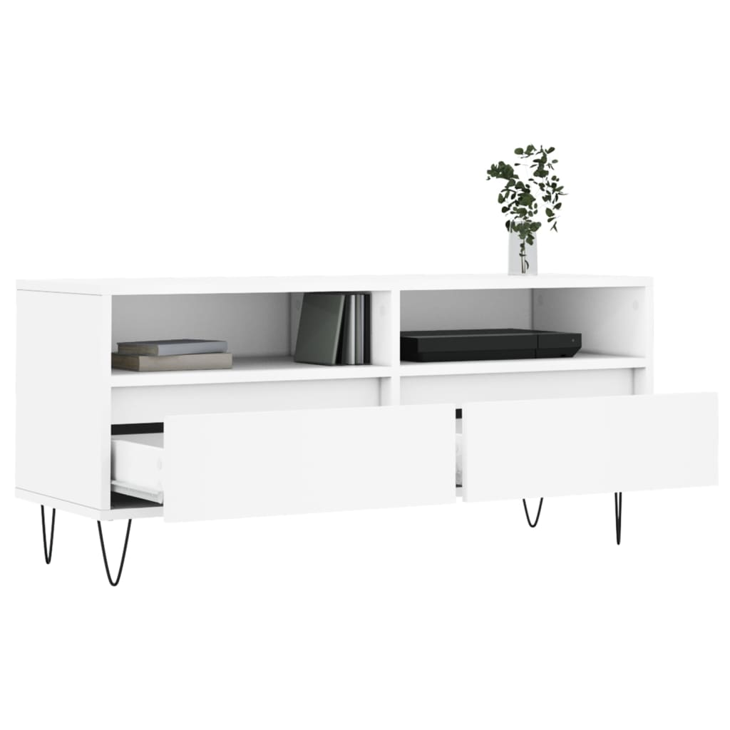TV Cabinet White 100x34,5x44,5 cm Engineered Wood