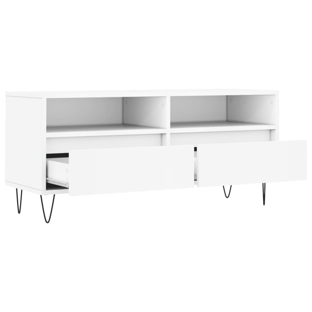 TV Cabinet White 100x34,5x44,5 cm Engineered Wood