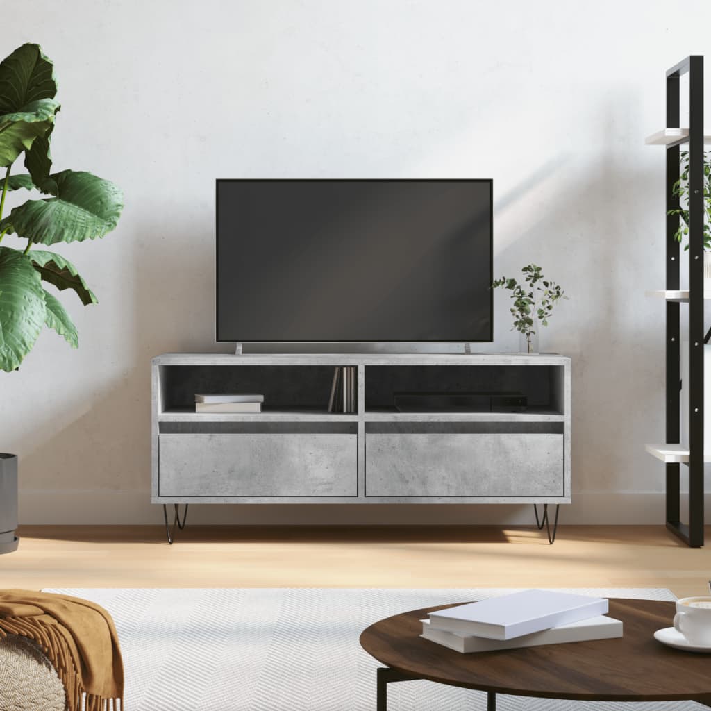 TV Cabinet Concrete Grey 100x34,5x44,5 cm Engineered Wood