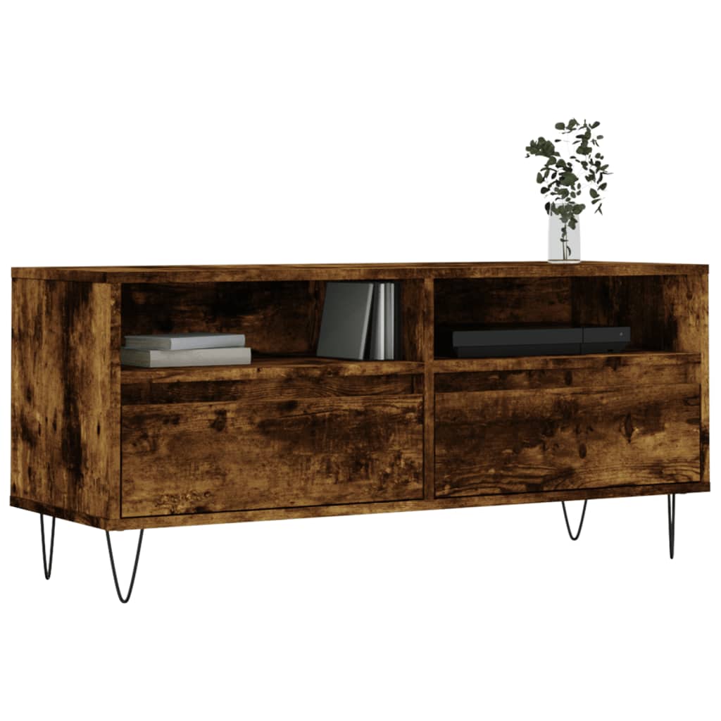 TV Cabinet Smoked Oak 100x34,5x44,5 cm Engineered Wood