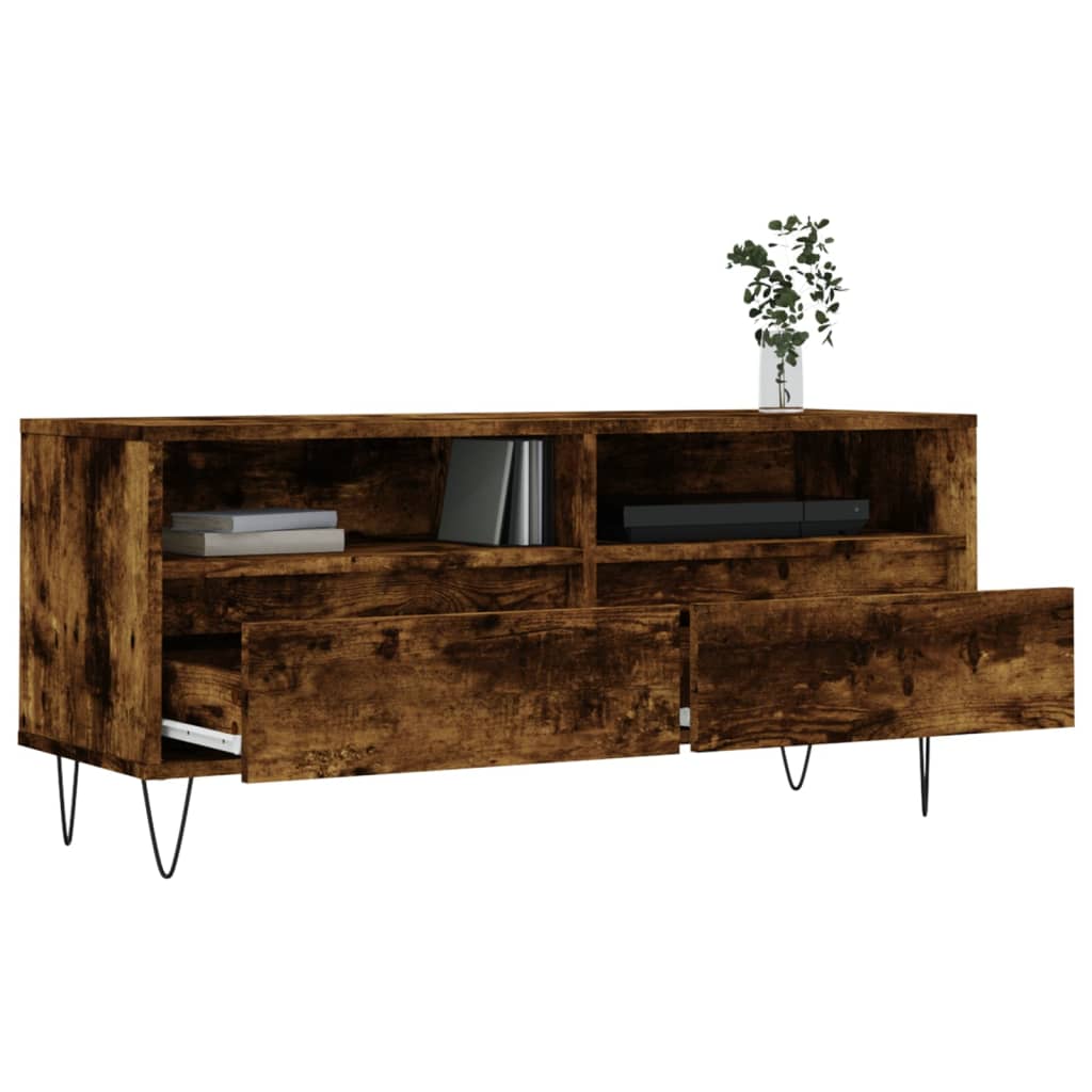 TV Cabinet Smoked Oak 100x34,5x44,5 cm Engineered Wood