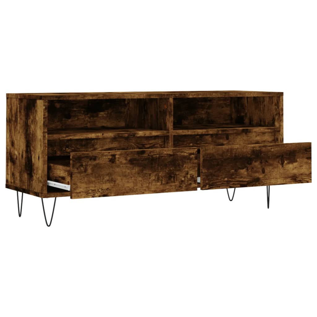 TV Cabinet Smoked Oak 100x34,5x44,5 cm Engineered Wood