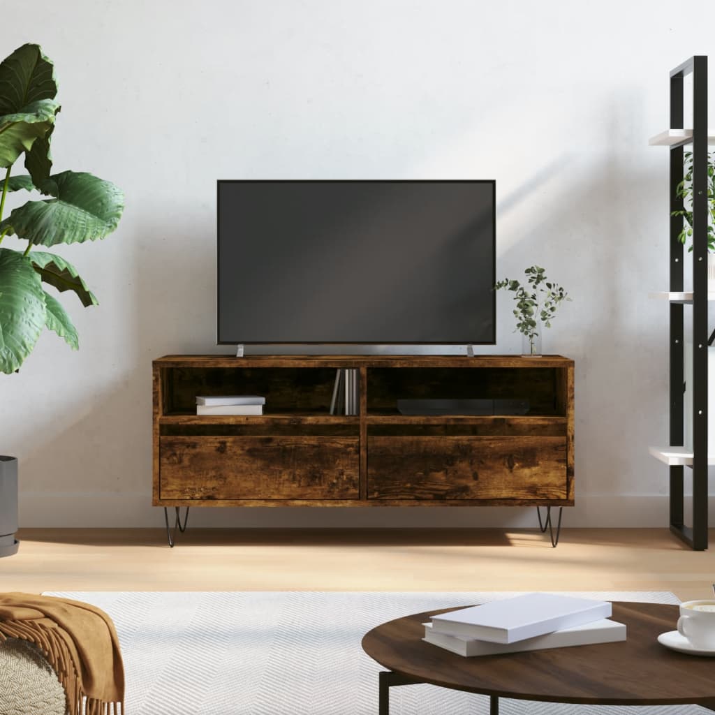 TV Cabinet Smoked Oak 100x34,5x44,5 cm Engineered Wood