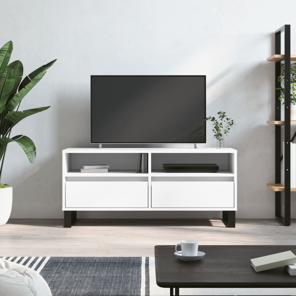 TV Cabinet White 100x34,5x44,5 cm Engineered Wood