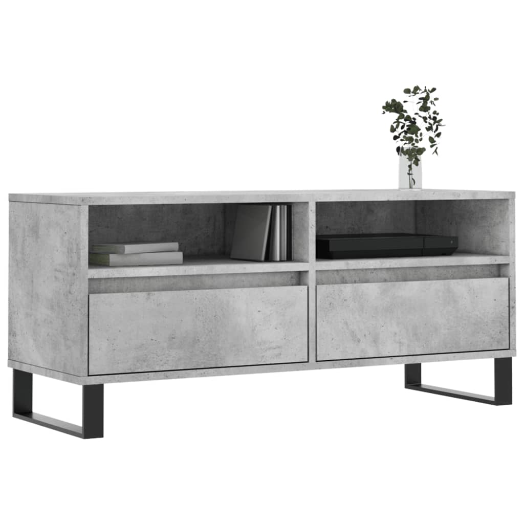 vidaXL TV Cabinet Concrete Grey 100x34.5x44.5 cm Engineered Wood