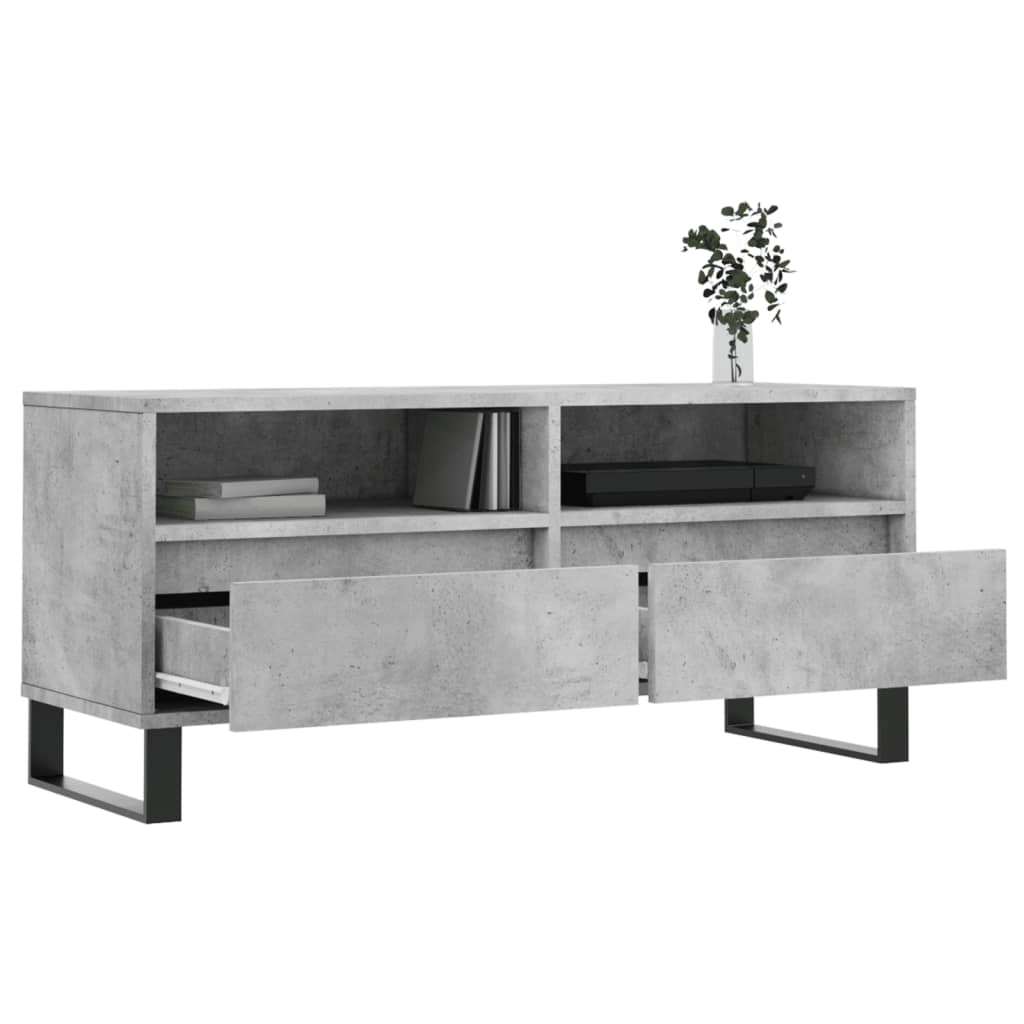 vidaXL TV Cabinet Concrete Grey 100x34.5x44.5 cm Engineered Wood