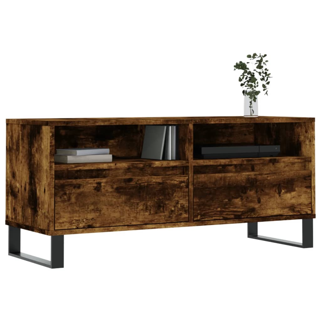 TV Cabinet Smoked Oak 100x34,5x44,5 cm Engineered Wood