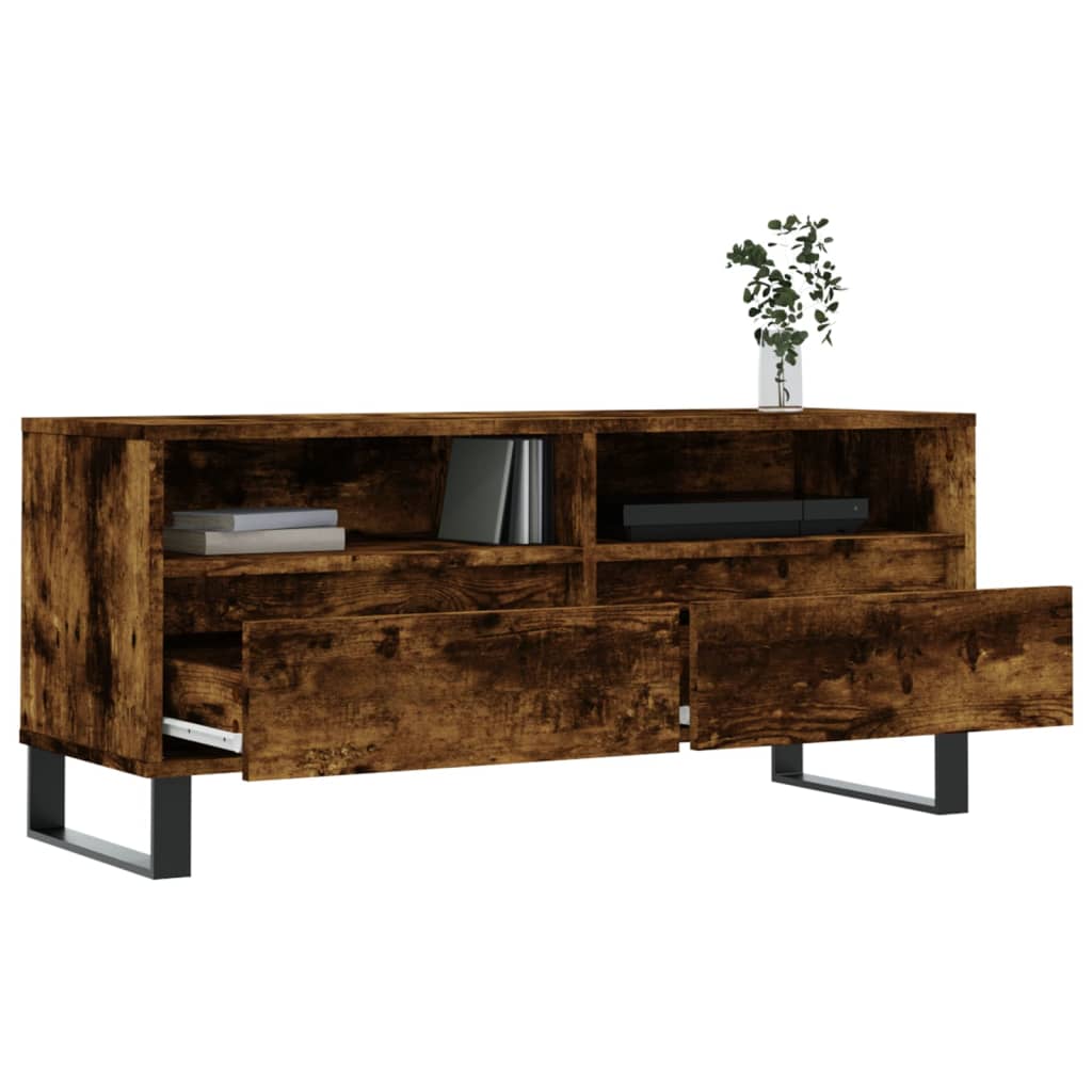 TV Cabinet Smoked Oak 100x34,5x44,5 cm Engineered Wood