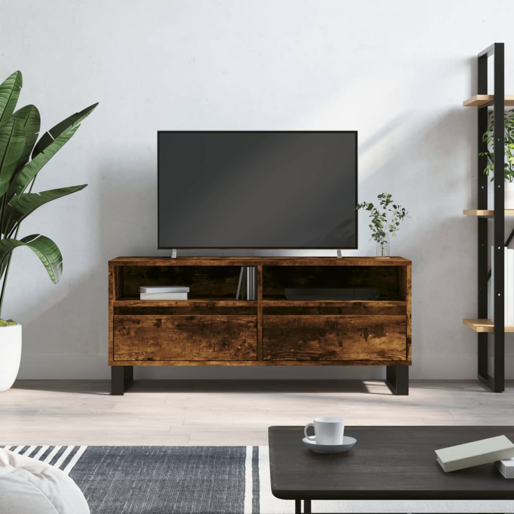 TV Cabinet Smoked Oak 100x34,5x44,5 cm Engineered Wood