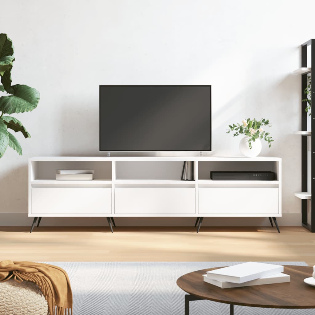 TV Cabinet White 150x30x44,5 cm Engineered Wood