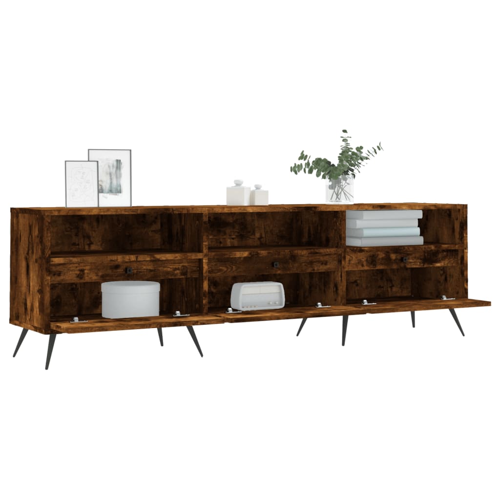 TV Cabinet Smoked Oak 150x30x44.5 cm Engineered Wood