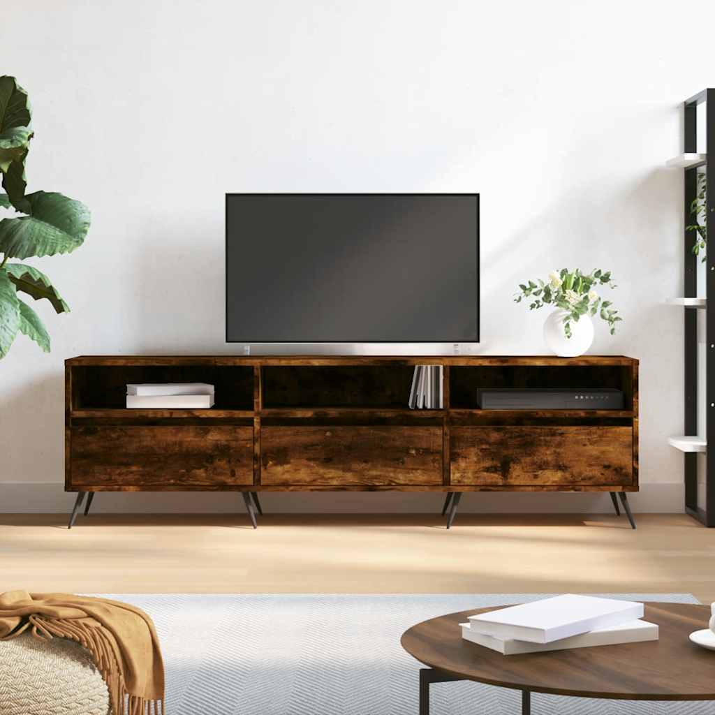 TV Cabinet Smoked Oak 150x30x44,5 cm Engineered Wood