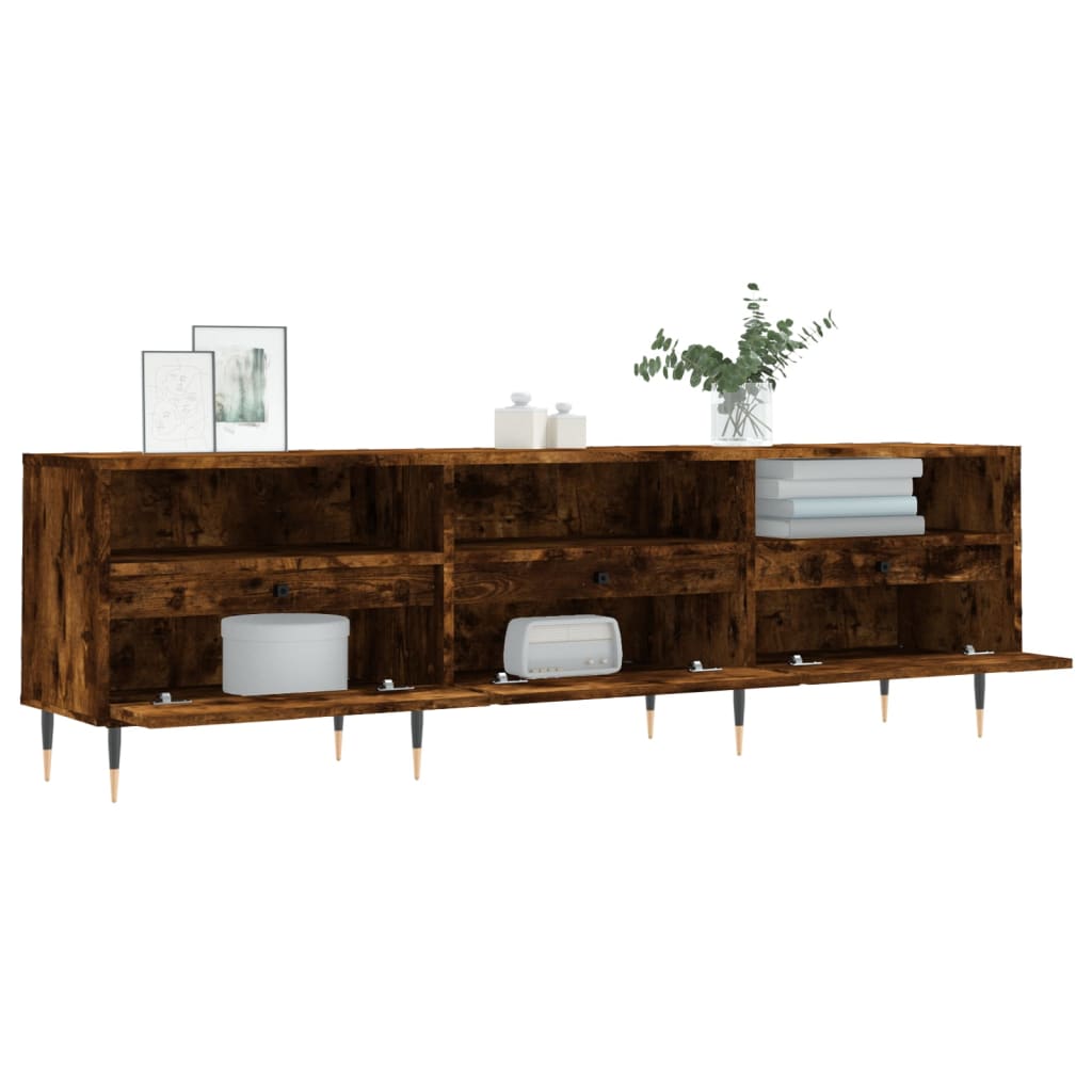 TV Cabinet Smoked Oak 150x30x44,5 cm Engineered Wood