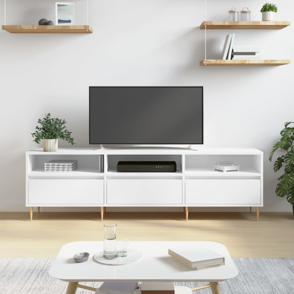 TV Cabinet White 150x30x44,5 cm Engineered Wood