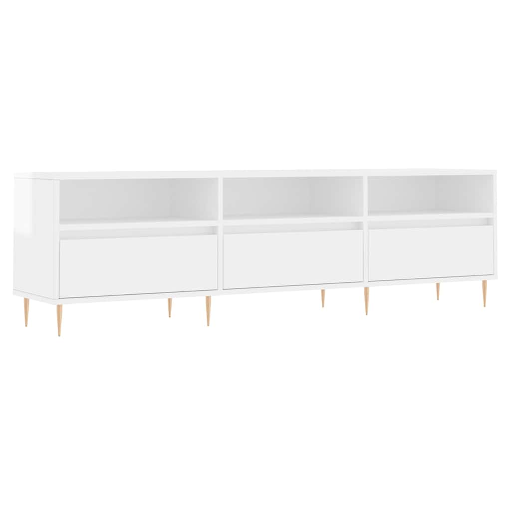 TV Cabinet High Gloss White 150x30x44.5 cm Engineered Wood