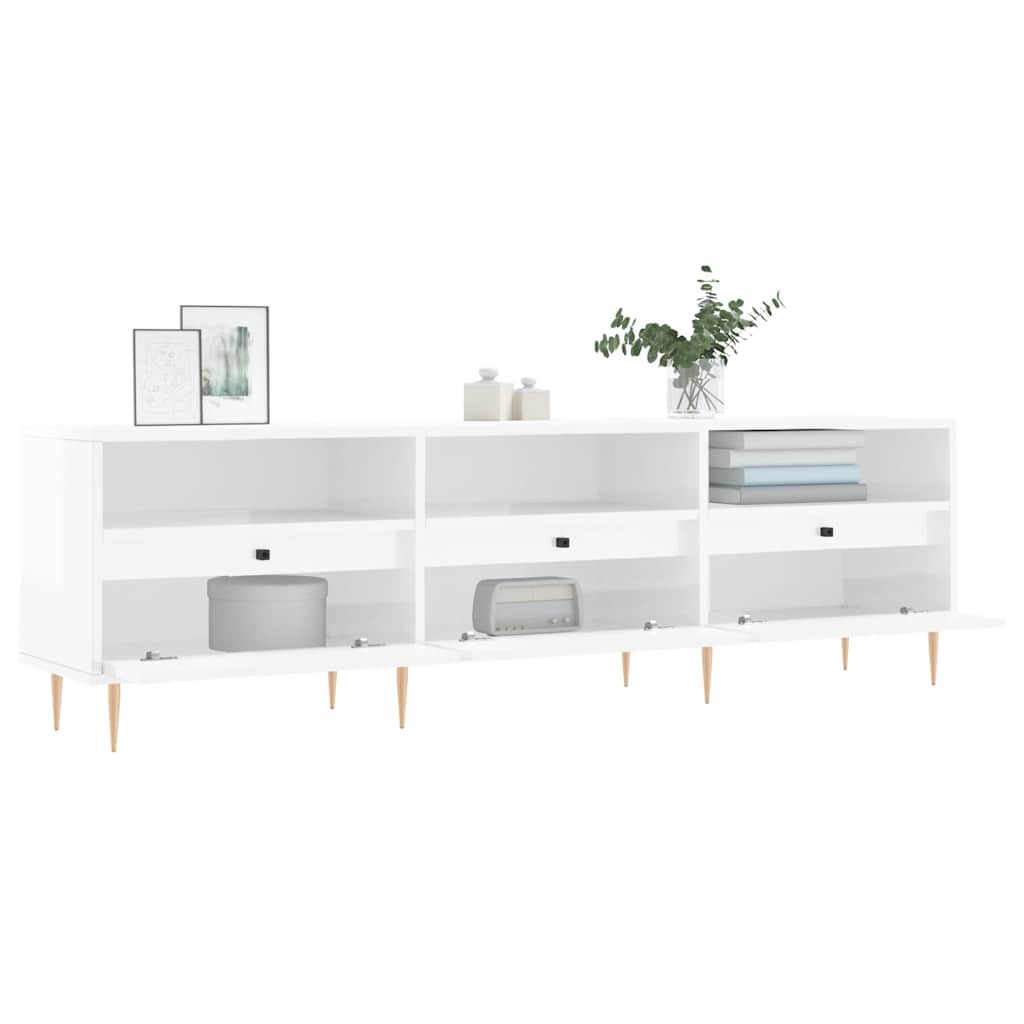 TV Cabinet High Gloss White 150x30x44,5 cm Engineered Wood