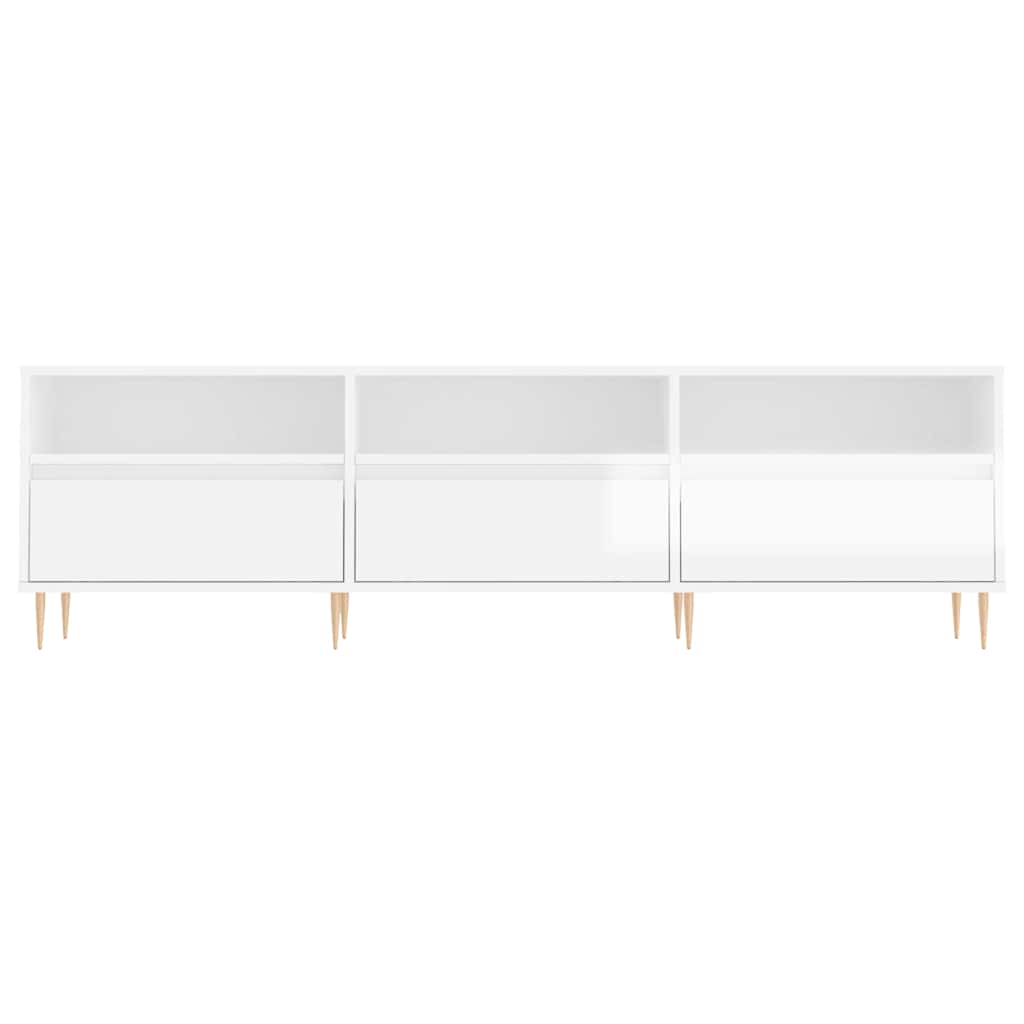 TV Cabinet High Gloss White 150x30x44,5 cm Engineered Wood