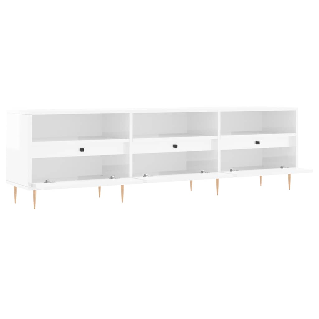 TV Cabinet High Gloss White 150x30x44,5 cm Engineered Wood