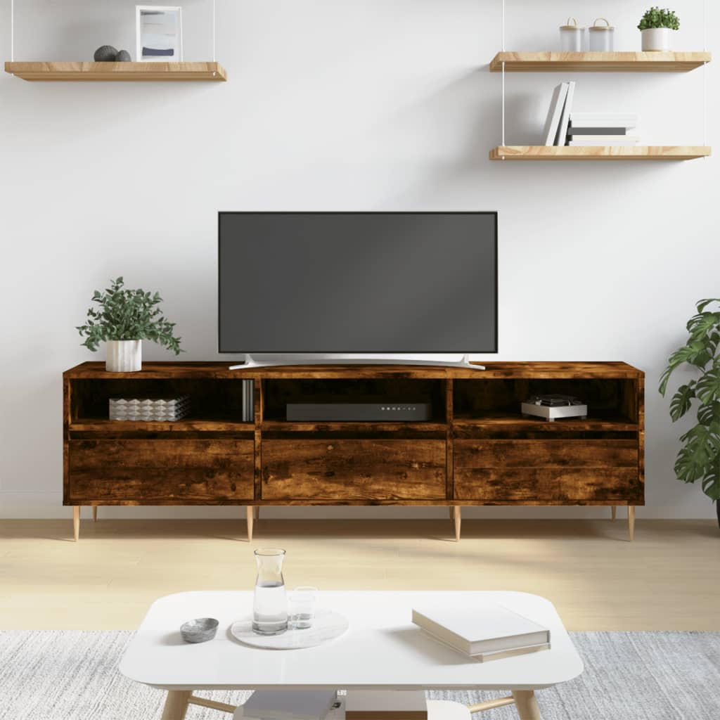 TV Cabinet Smoked Oak 150x30x44,5 cm Engineered Wood