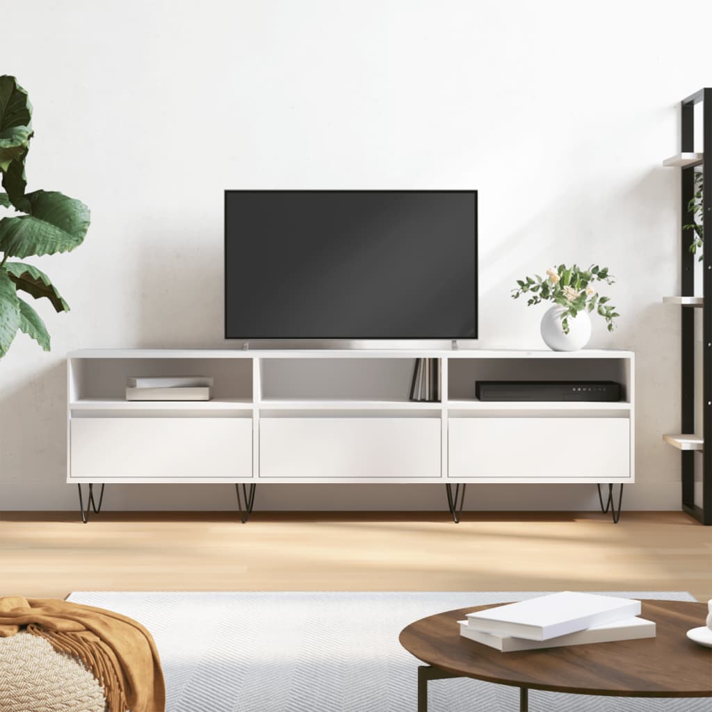 TV Cabinet White 150x30x44,5 cm Engineered Wood