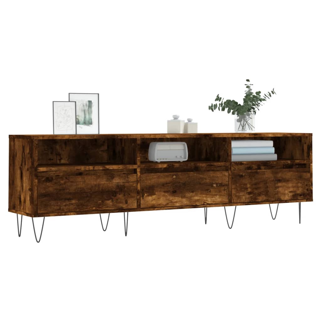 TV Cabinet Smoked Oak 150x30x44,5 cm Engineered Wood
