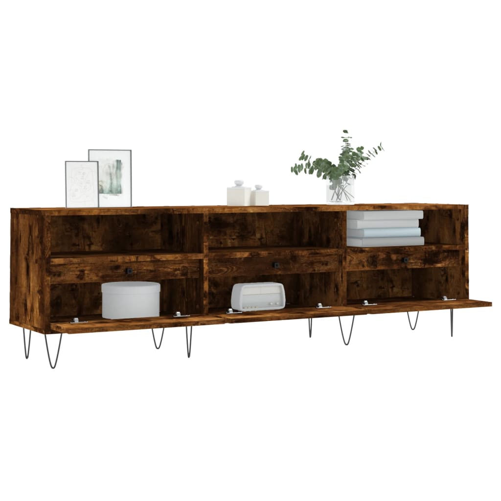 TV Cabinet Smoked Oak 150x30x44,5 cm Engineered Wood