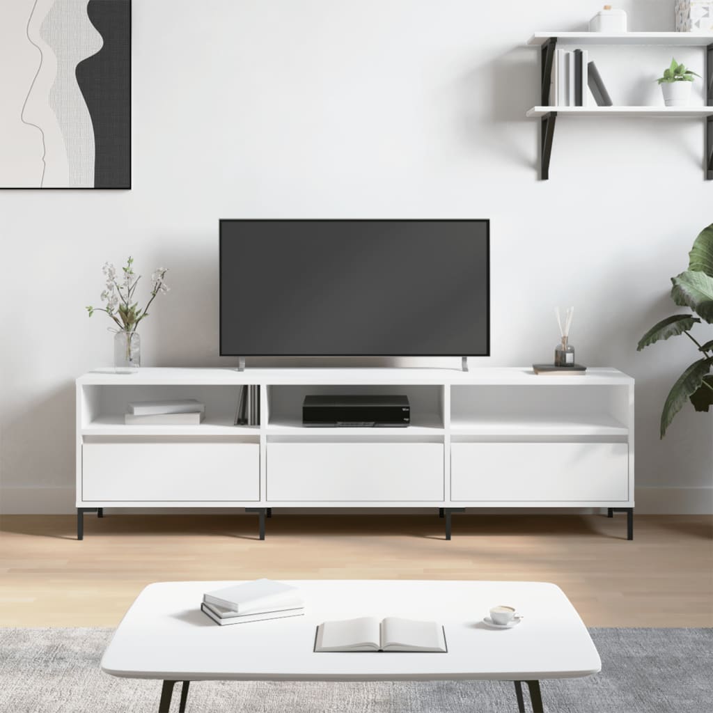 TV Cabinet White 150x30x44,5 cm Engineered Wood