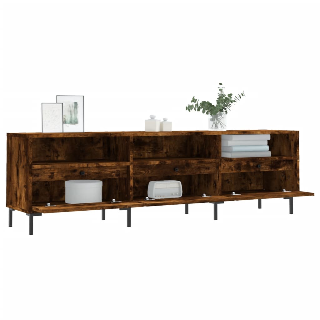 TV Cabinet Smoked Oak 150x30x44,5 cm Engineered Wood