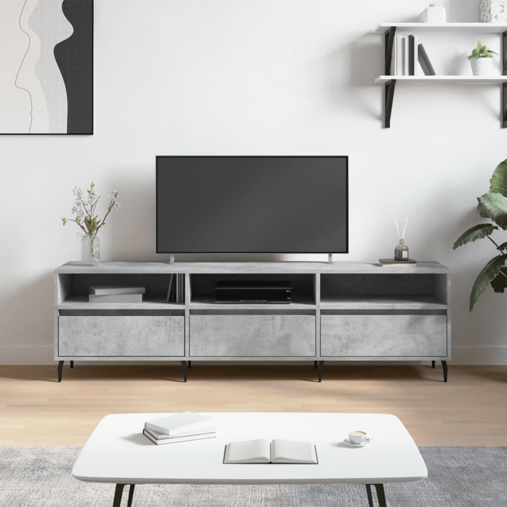 TV Cabinet Concrete Grey 150x30x44,5 cm Engineered Wood
