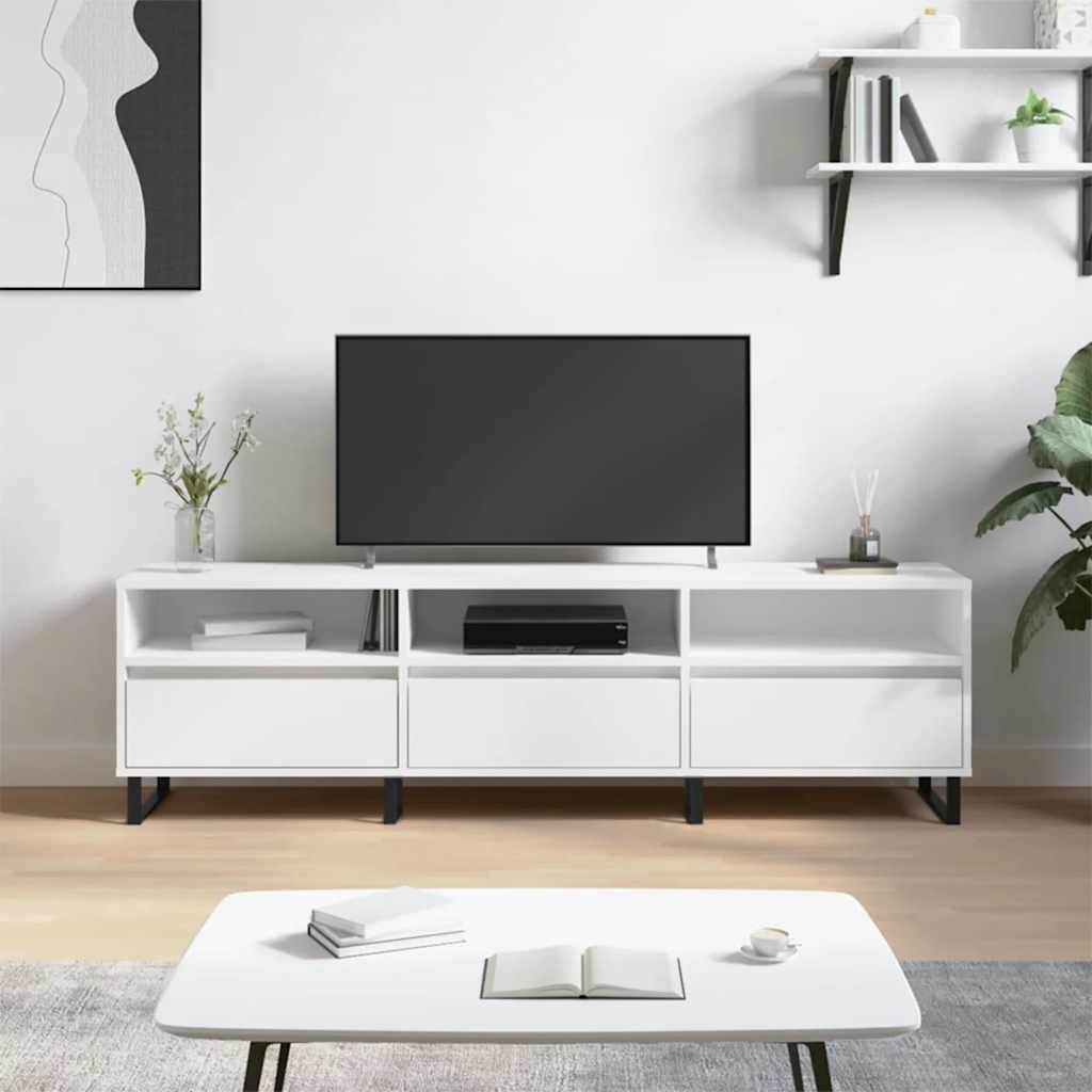 TV Cabinet White 150x30x44,5 cm Engineered Wood