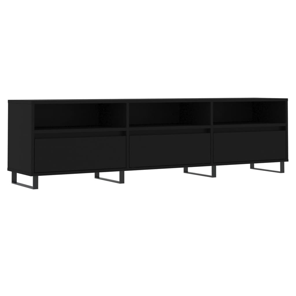 vidaXL TV Cabinet Black 150x30x44.5 cm Engineered Wood