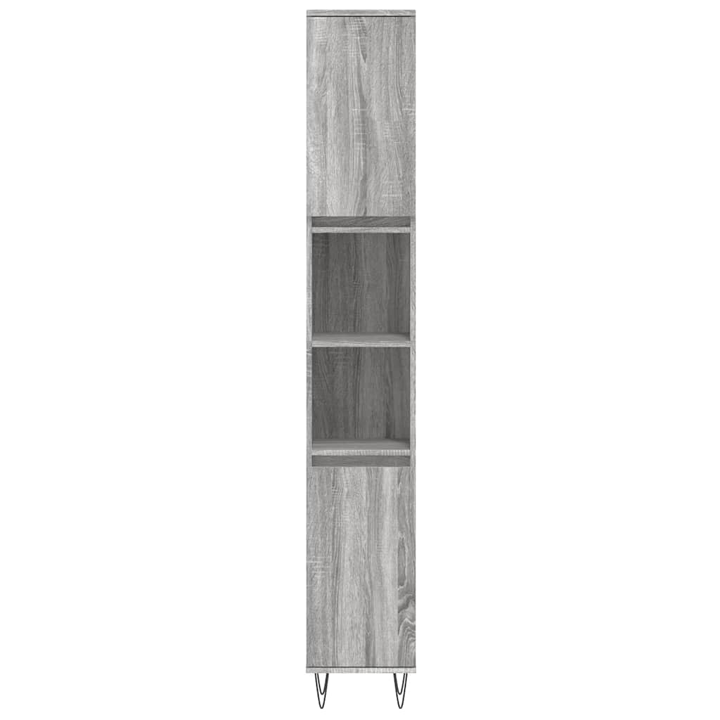 Bathroom Cabinet Grey Sonoma 30x30x190 cm Engineered Wood