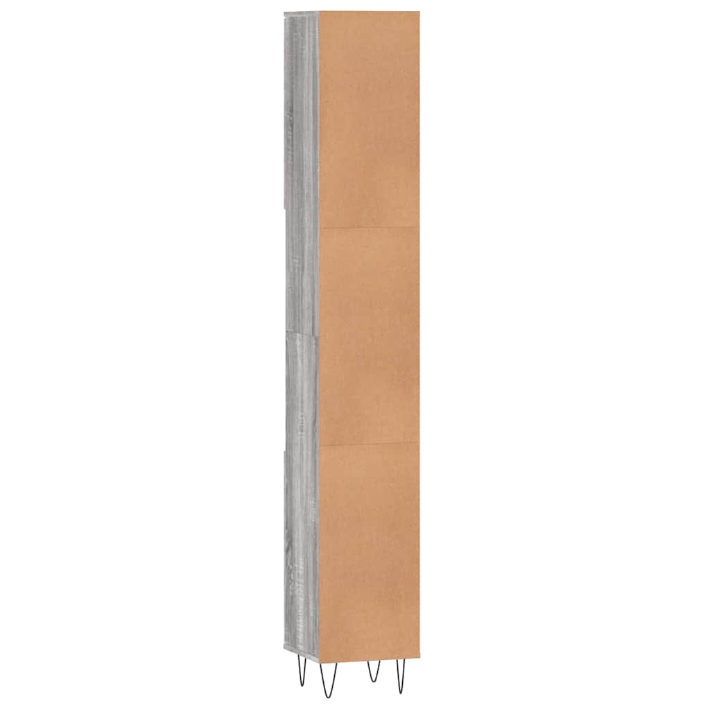 Bathroom Cabinet Grey Sonoma 30x30x190 cm Engineered Wood