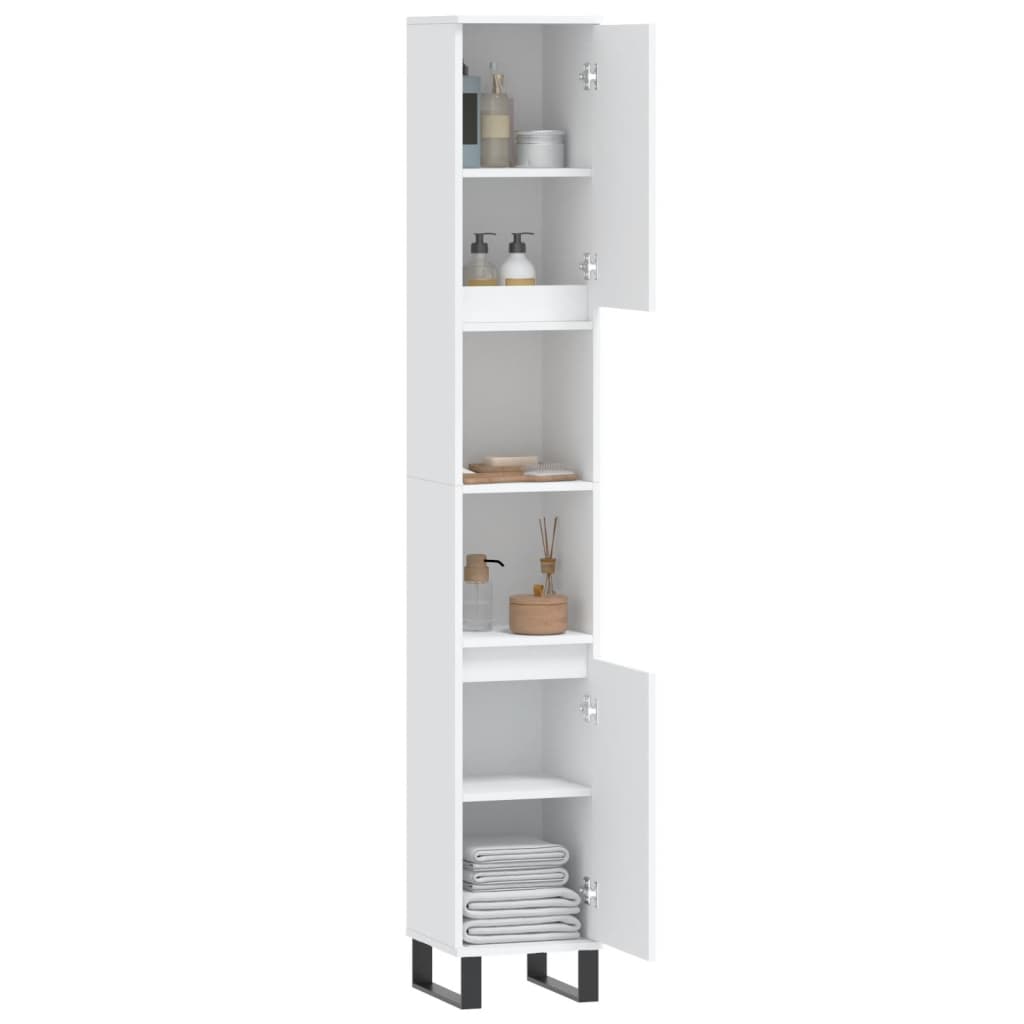 vidaXL Bathroom Cabinet White 30x30x190 cm Engineered Wood