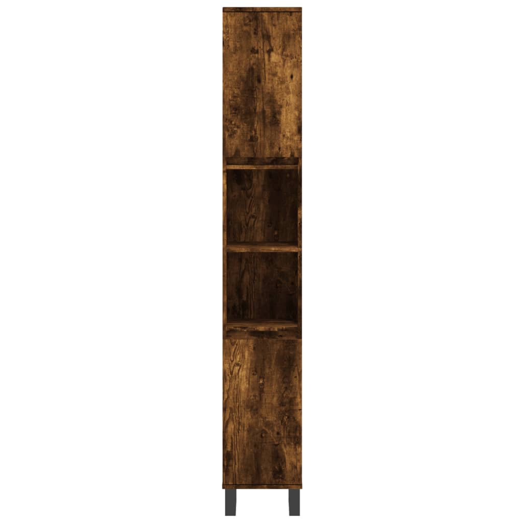 vidaXL Bathroom Cabinet Smoked Oak 30x30x190 cm Engineered Wood