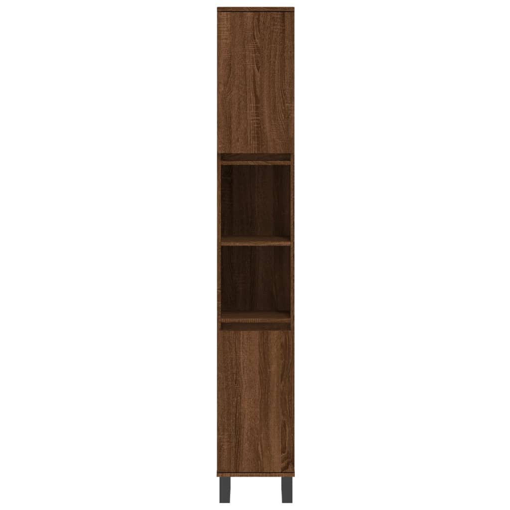 vidaXL Bathroom Cabinet Brown Oak 30x30x190 cm Engineered Wood