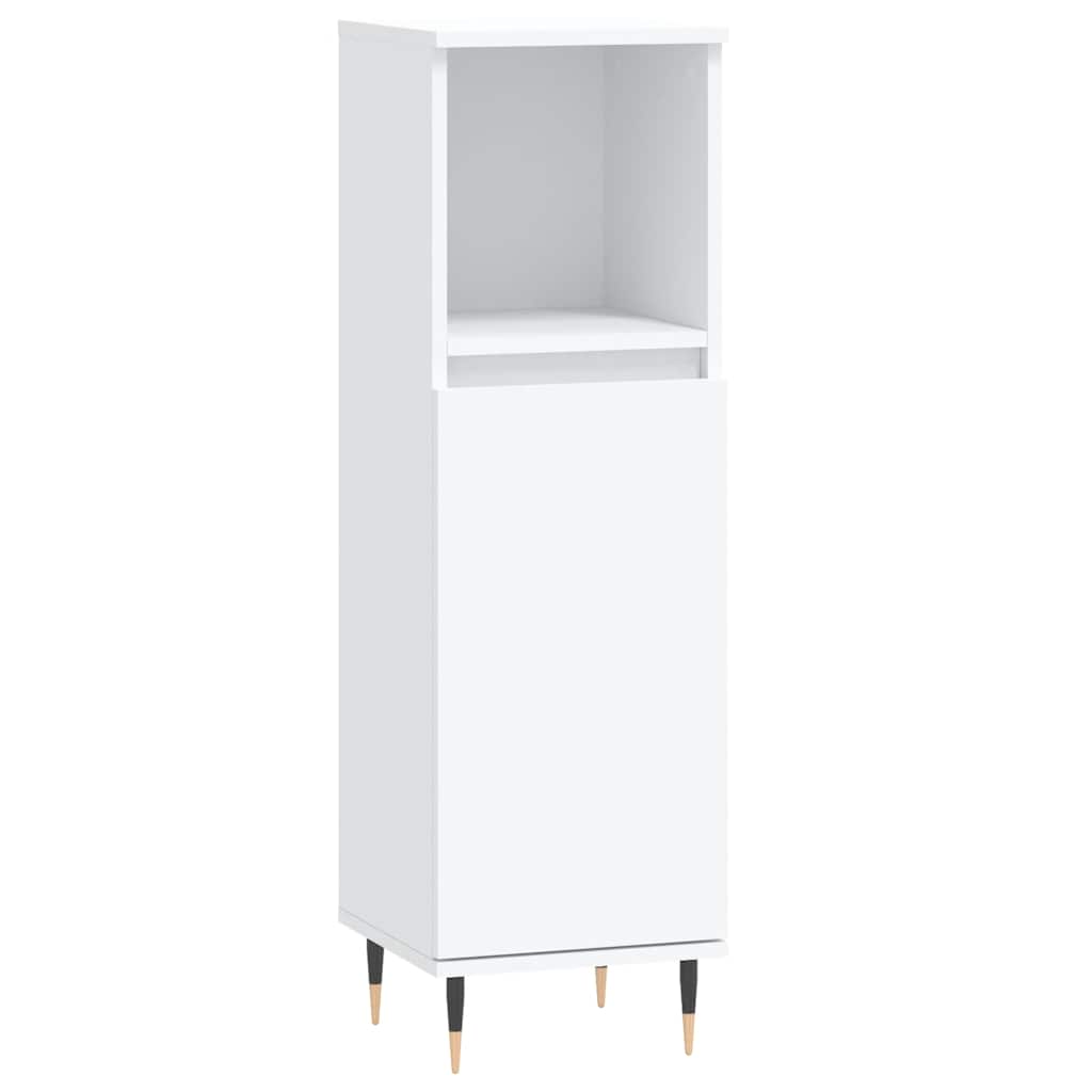 Bathroom Cabinet White 30x30x100 cm Engineered Wood