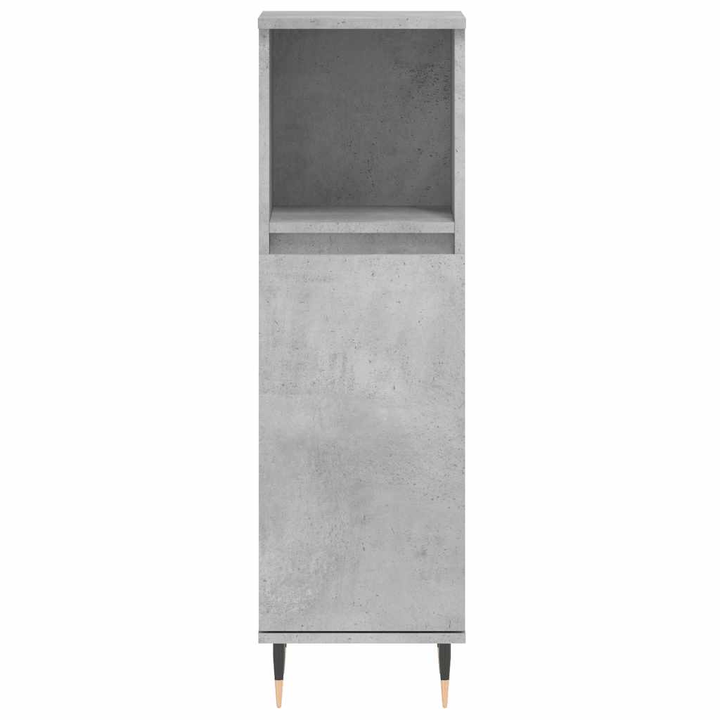 Bathroom Cabinet Concrete Grey 30x30x100 cm Engineered Wood