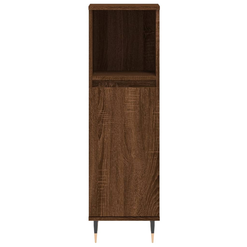 vidaXL Bathroom Cabinet Brown Oak 30x30x100 cm Engineered Wood