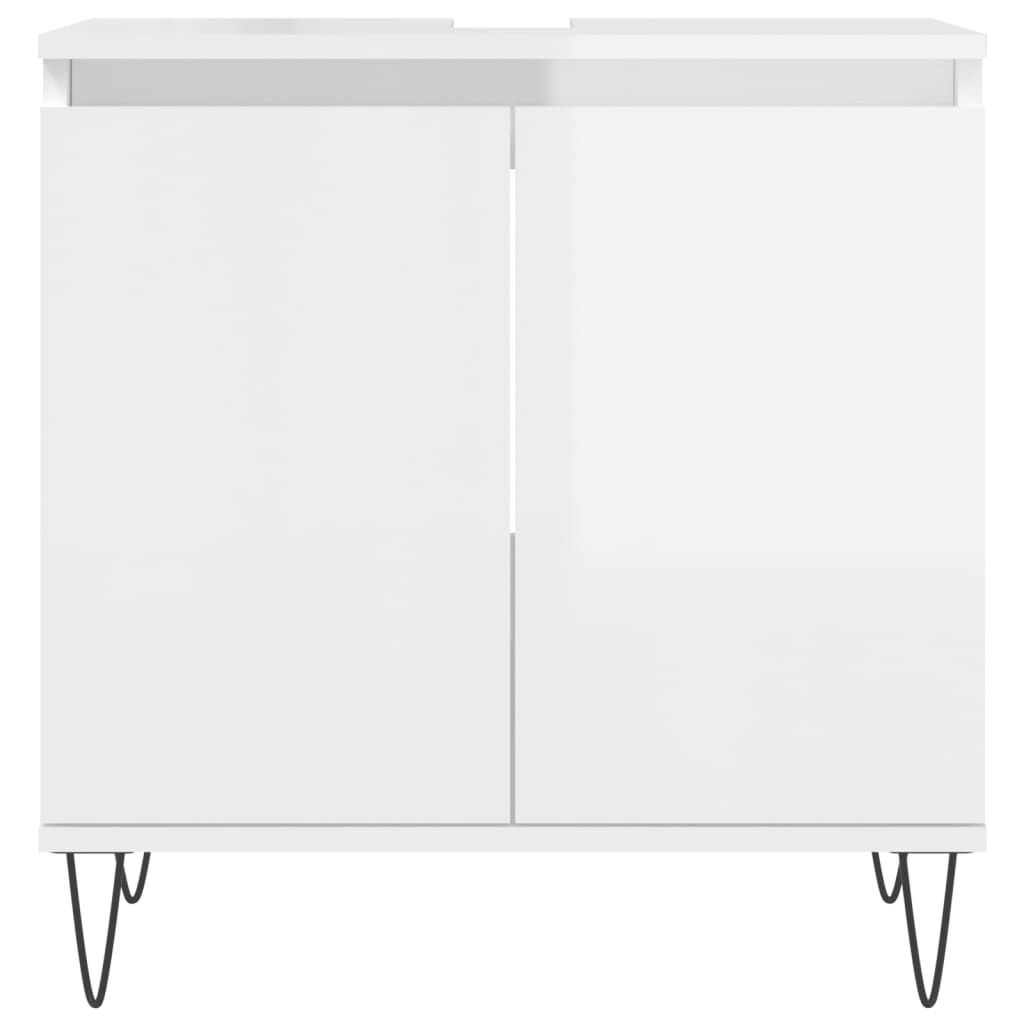 vidaXL Bathroom Cabinet High Gloss White 58x33x60 cm Engineered Wood