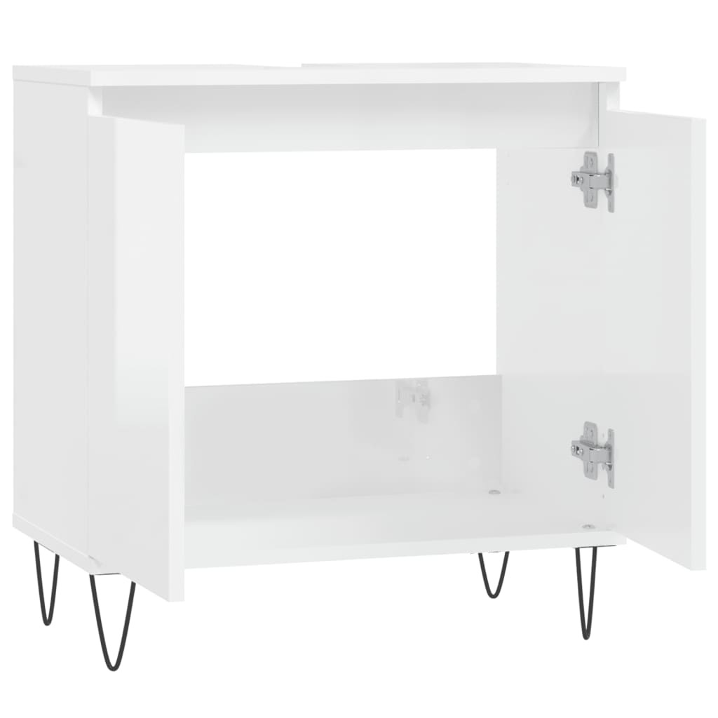 vidaXL Bathroom Cabinet High Gloss White 58x33x60 cm Engineered Wood