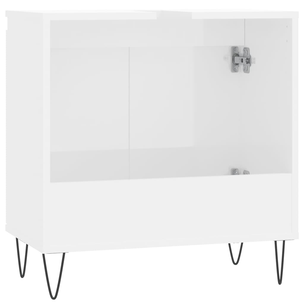 vidaXL Bathroom Cabinet High Gloss White 58x33x60 cm Engineered Wood