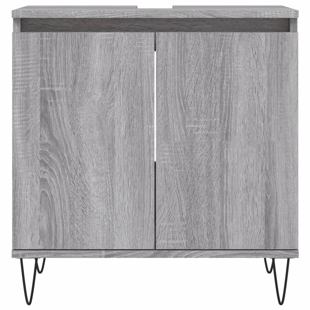 vidaXL Bathroom Cabinet Grey Sonoma 58x33x60 cm Engineered Wood