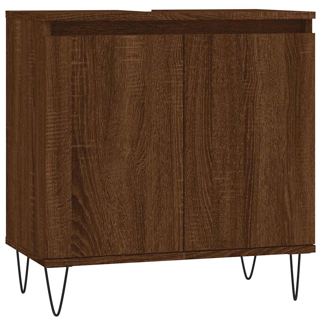 Bathroom Cabinet Brown Oak 58x33x60 cm Engineered Wood
