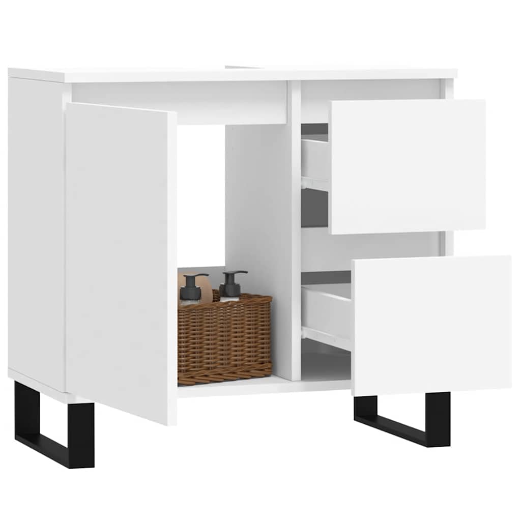 Bathroom Cabinet White 65x33x60 cm Engineered Wood