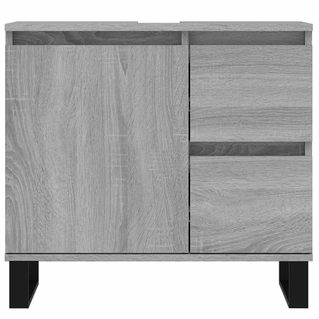 Bathroom Cabinet Grey Sonoma 65x33x60 cm Engineered Wood