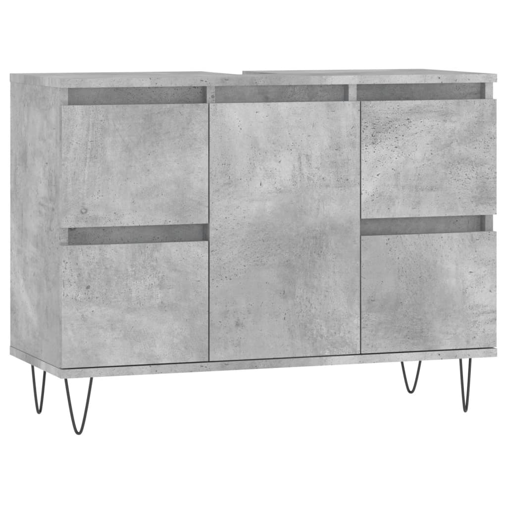 vidaXL Bathroom Cabinet Concrete Grey 80x33x60 cm Engineered Wood