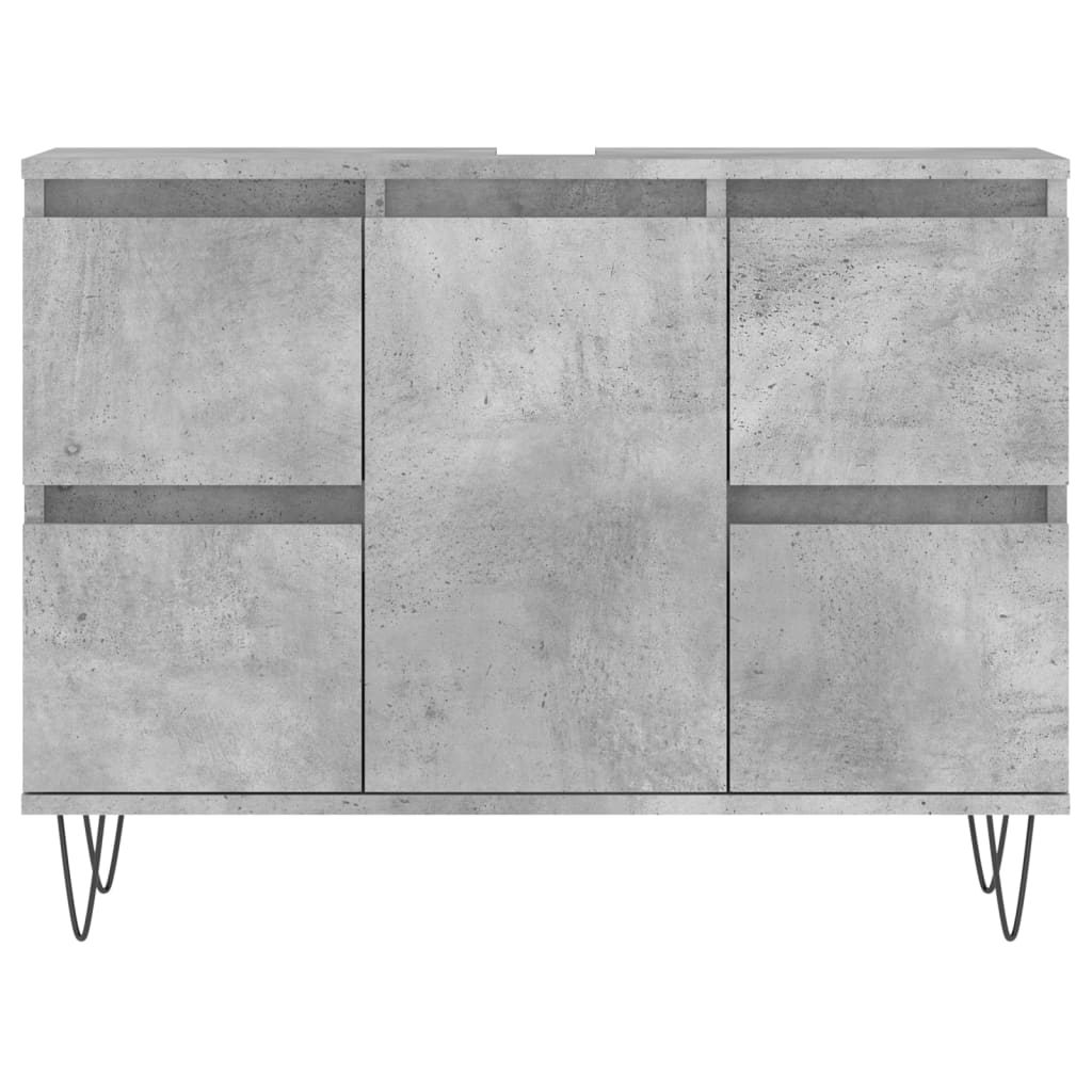 vidaXL Bathroom Cabinet Concrete Grey 80x33x60 cm Engineered Wood